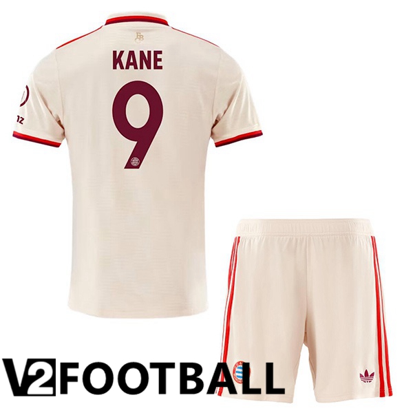 Bayern Munich (Kane 9) Kids Third Soccer Shirt Yellow 2024/2025