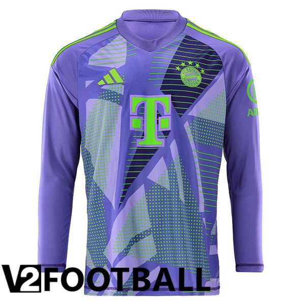 Bayern Munich Goalkeeper Soccer Shirt Long sleeve Purple 2024/2025