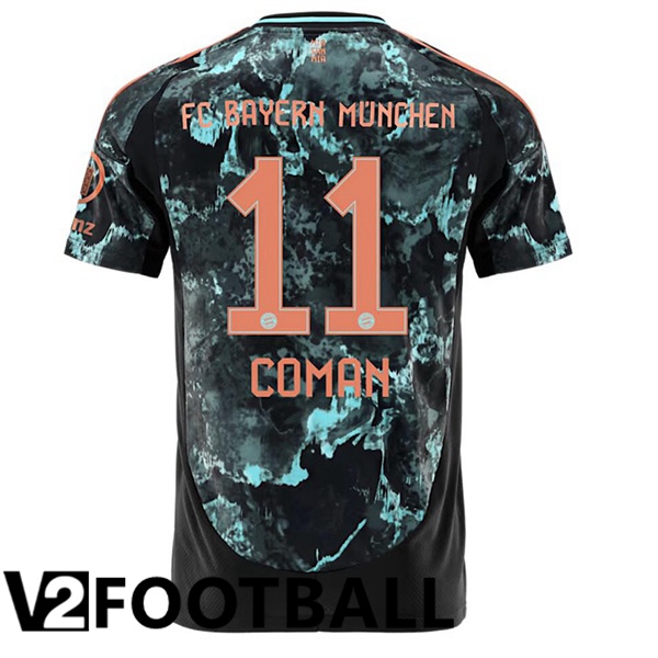 Bayern Munich (Coman 11) Away Soccer Shirt Black 2024/2025