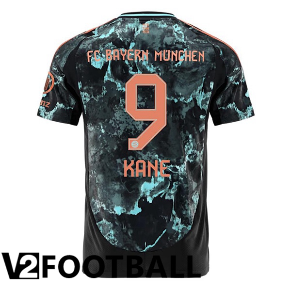 Bayern Munich (Kane 9) Away Soccer Shirt Black 2024/2025