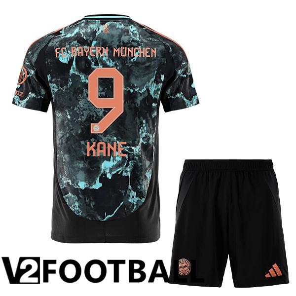 Bayern Munich (Kane 9) Kids Away Soccer Shirt Black 2024/2025