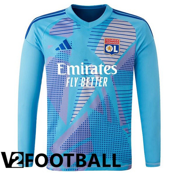 lyon OL Goalkeeper Soccer Shirt Long sleeve Blue 2024/2025