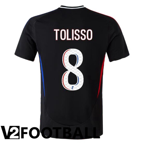 lyon OL (TOLISSO 8) Away Soccer Shirt Black 2024/2025