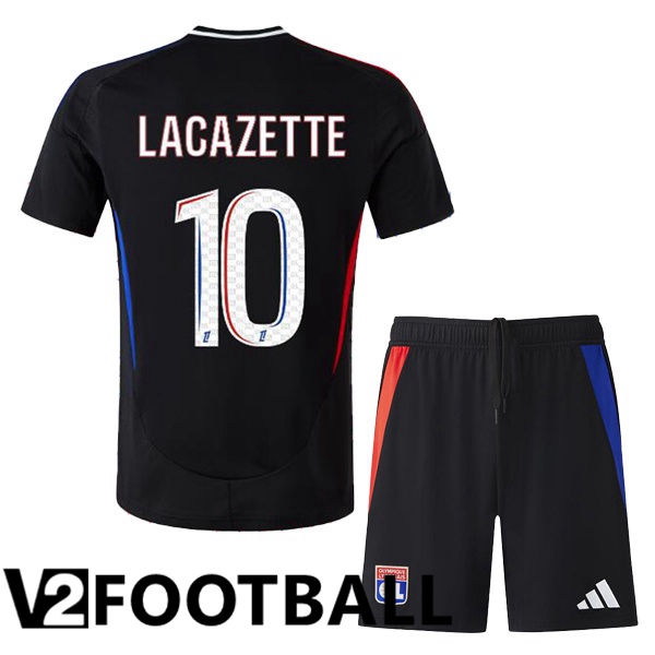 lyon OL (LACAZETTE 10) Kids Away Soccer Shirt Black 2024/2025