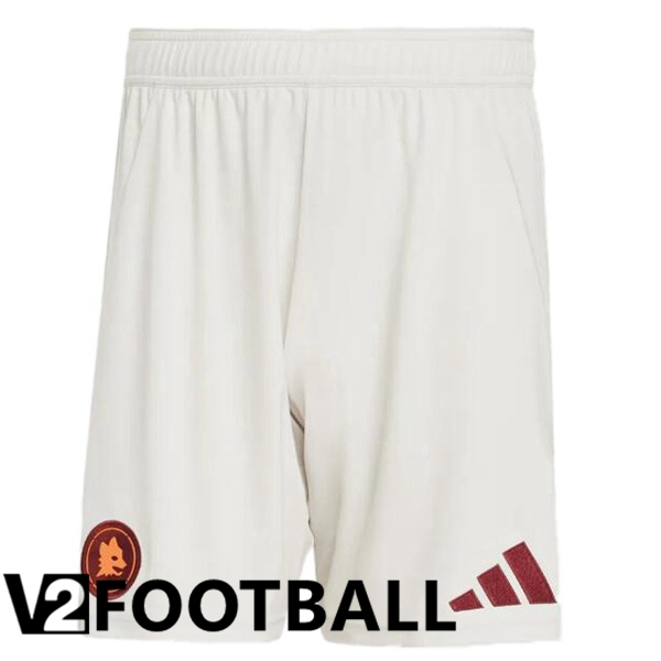 AS Rome Away Soccer Shorts White 2024/2025