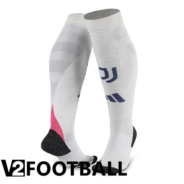 Juventus Away Soccer Socks White 2024/2025