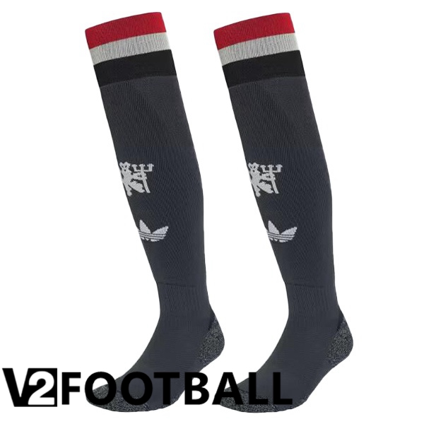 Manchester United Third Soccer Socks White 2024/2025