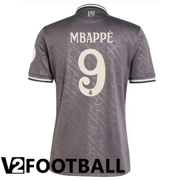 Real Madrid (Mbappé 9) Third Soccer Shirt Grey 2024/2025