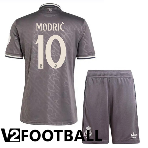 Real Madrid (Modrić 10) Kids Third Soccer Shirt Grey 2024/2025