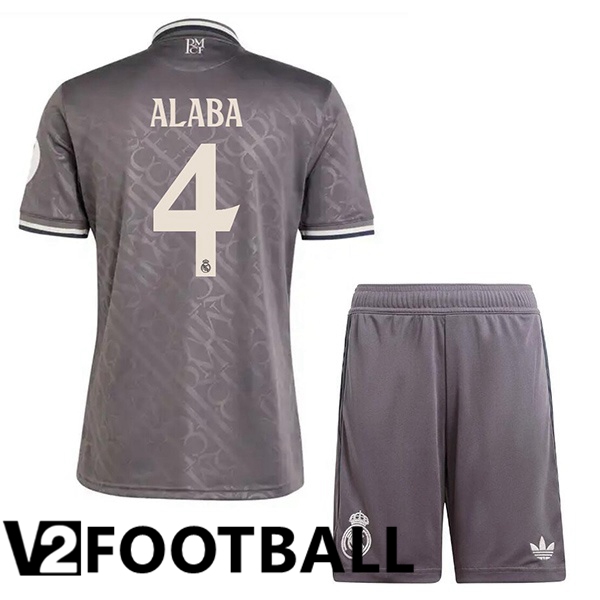 Real Madrid (Alaba 4) Kids Third Soccer Shirt Grey 2024/2025