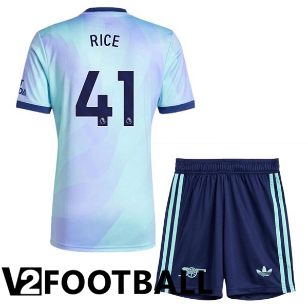 Arsenal (RICE 41) Kids Third Soccer Shirt Blue 2024/2025