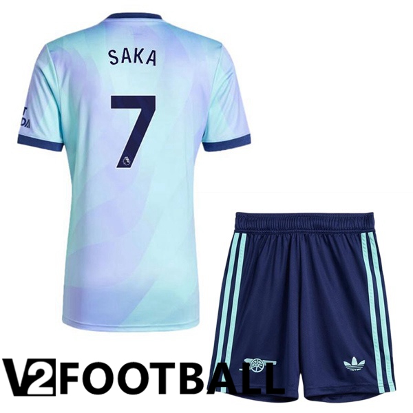 Arsenal (SAKA 7) Kids Third Soccer Shirt Blue 2024/2025