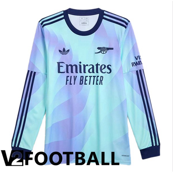 Arsenal Third Soccer Shirt Long sleeve Blue 2024/2025