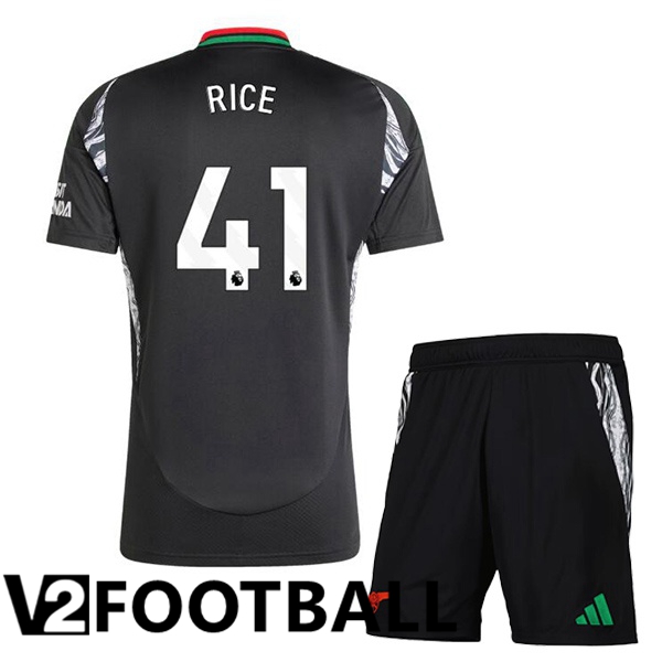 Arsenal (RICE 41) Kids Away Soccer Shirt Black 2024/2025