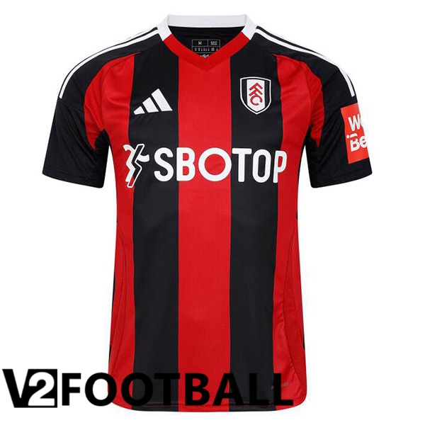 Fulham FC Away Soccer Shirt Red Black 2024/2025