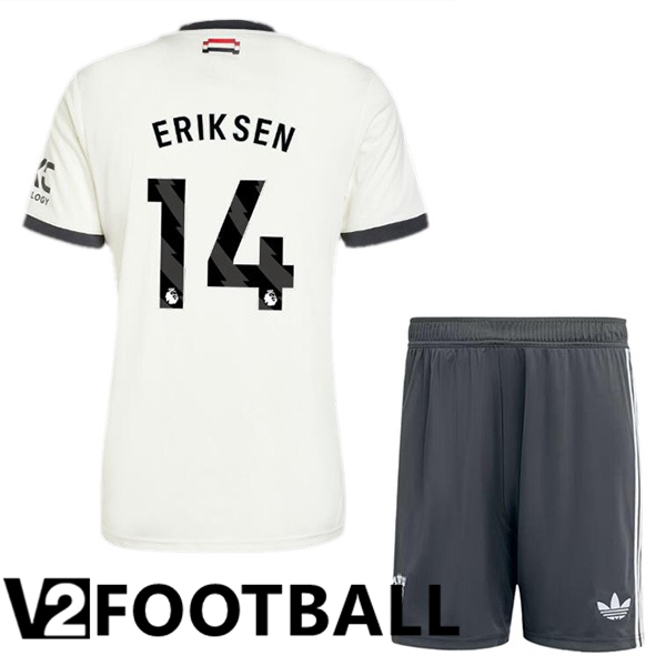 Manchester United (Eriksen 14) Kids Third Soccer Shirt White 2024/2025