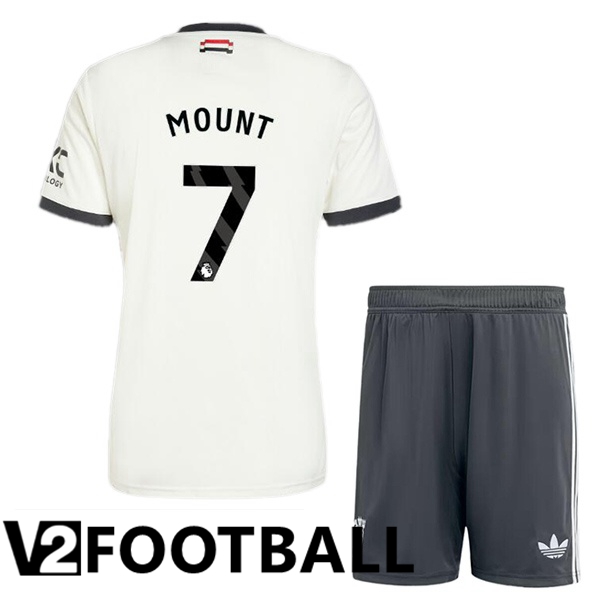 Manchester United (Mount 7) Kids Third Soccer Shirt White 2024/2025