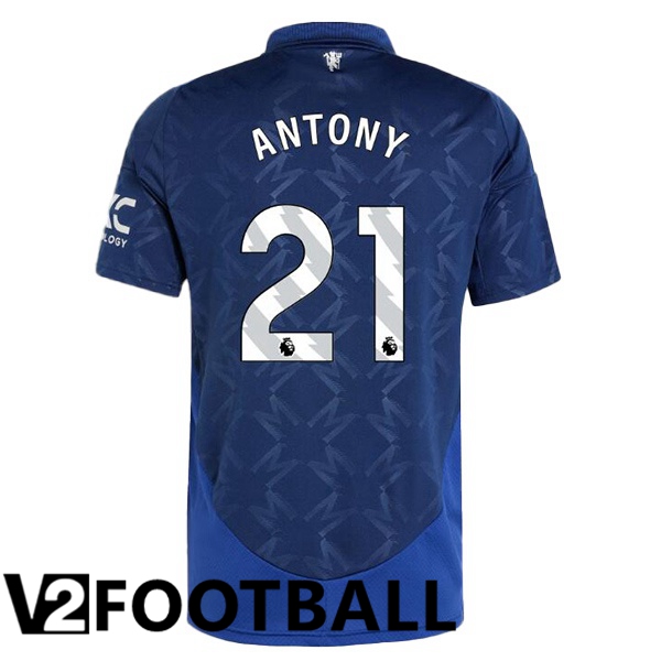 Manchester United (Antony 21) Away Soccer Shirt Blue 2024/2025