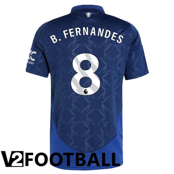 Manchester United (B.Fernandes 8) Away Soccer Shirt Blue 2024/2025