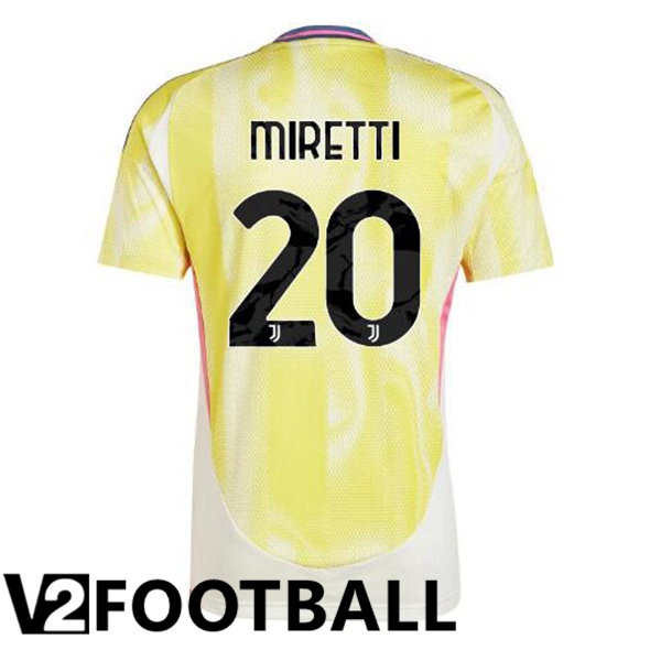 Juventus (MIRETTI 20) Away Soccer Shirt Yellow 2024/2025