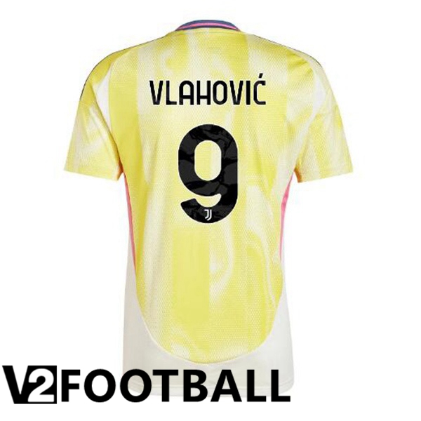 Juventus (VLAHOVIĆ 9) Away Soccer Shirt Yellow 2024/2025