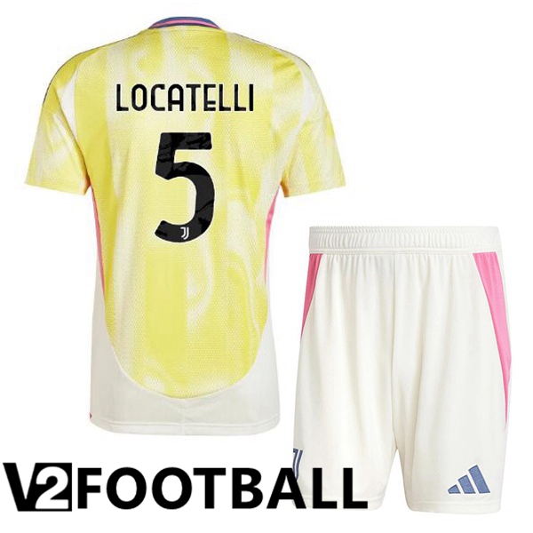 Juventus (LOCATELLI 5) Kids Away Soccer Shirt Yellow 2024/2025