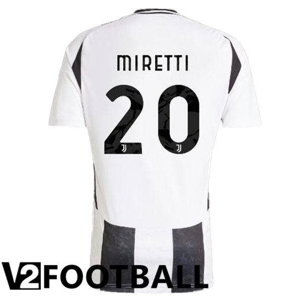 Juventus (MIRETTI 20) Home Soccer Shirt Black White 2024/2025