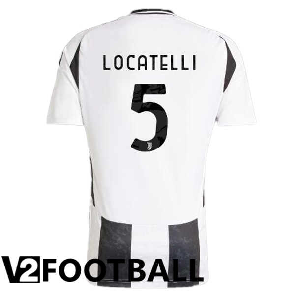 Juventus (LOCATELLI 5) Home Soccer Shirt Black White 2024/2025