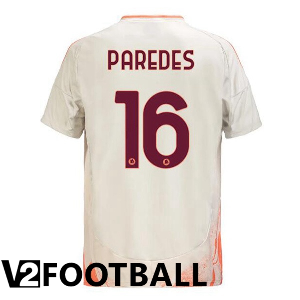 AS Rome (PAREDES 16) Away Soccer Shirt White 2024/2025