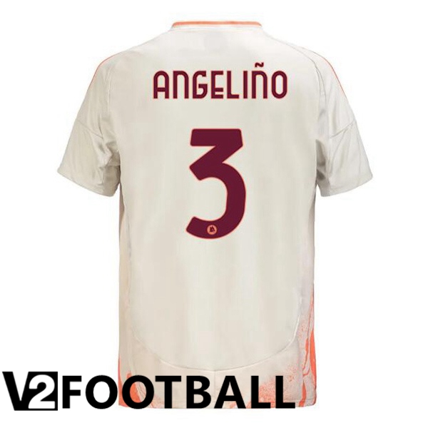 AS Rome (ANGELIÑO 3) Away Soccer Shirt White 2024/2025