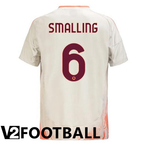 AS Rome (SMALLING 6) Away Soccer Shirt White 2024/2025