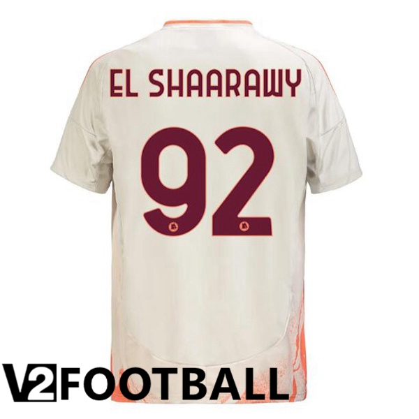 AS Rome (EL SHAARAWY 92) Away Soccer Shirt White 2024/2025