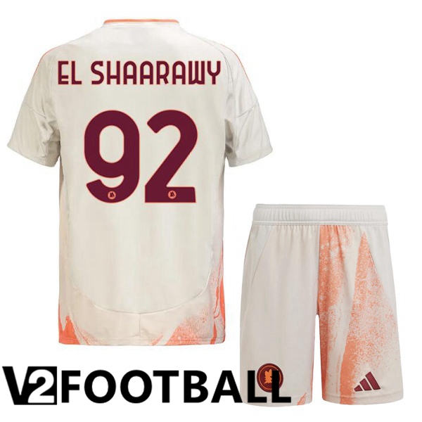 AS Rome (EL SHAARAWY 92) Kids Away Soccer Shirt White 2024/2025