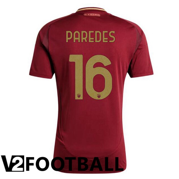 AS Rome (PAREDES 16) Home Soccer Shirt Red 2024/2025