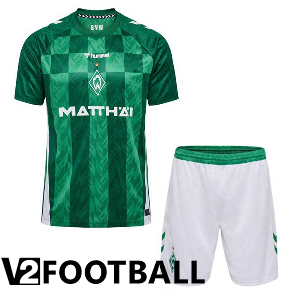 SV Werder Bremen Kids Home Soccer Shirt Green 2024/2025