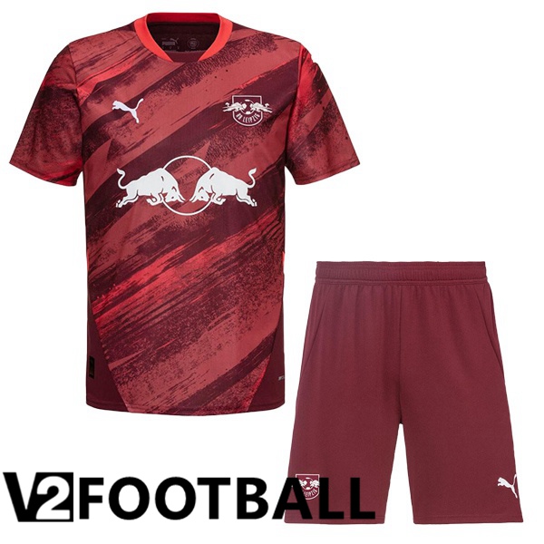 RB Leipzig Kids Away Soccer Shirt Red 2024/2025