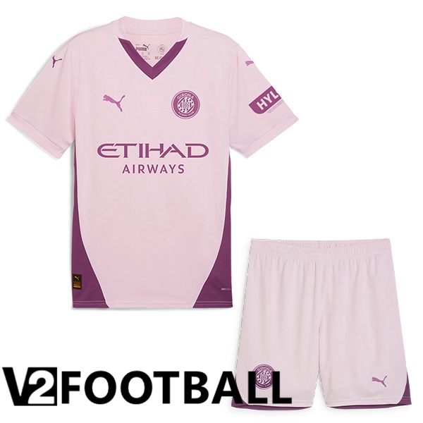 Girona Kids Third Soccer Shirt Pink 2024/2025