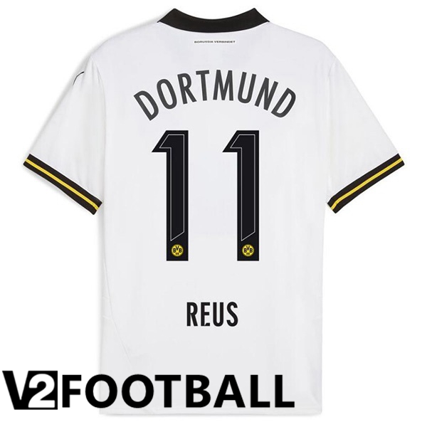 Dortmund BVB (Reus 11) Away Soccer Shirt White 2024/2025