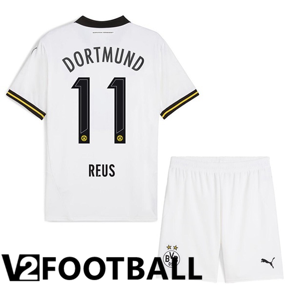 Dortmund BVB (Reus 11) Kids Away Soccer Shirt White 2024/2025