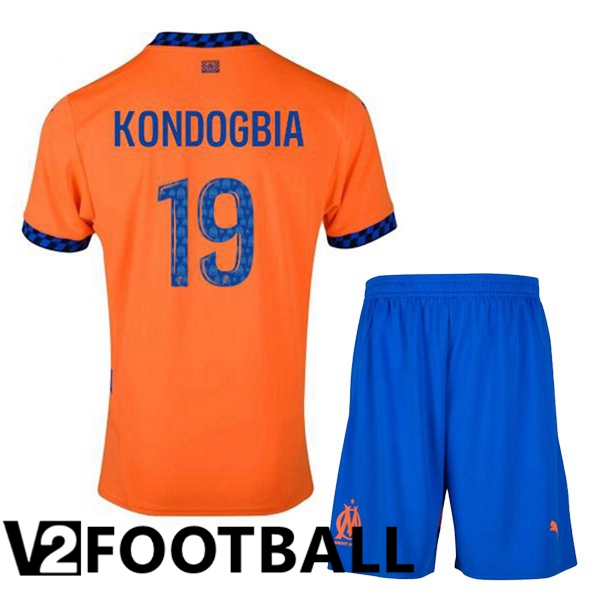 Marseille OM (KONDOGBIA 19) Kids Third Soccer Shirt Orange 2024/2025