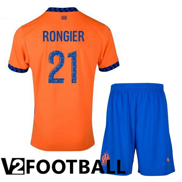 Marseille OM (RONGIER 21) Kids Third Soccer Shirt Orange 2024/2025