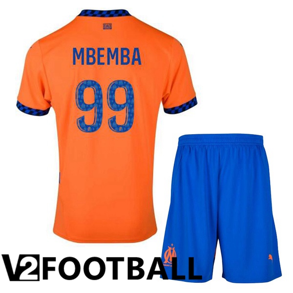 Marseille OM (MBEMBA 99) Kids Third Soccer Shirt Orange 2024/2025