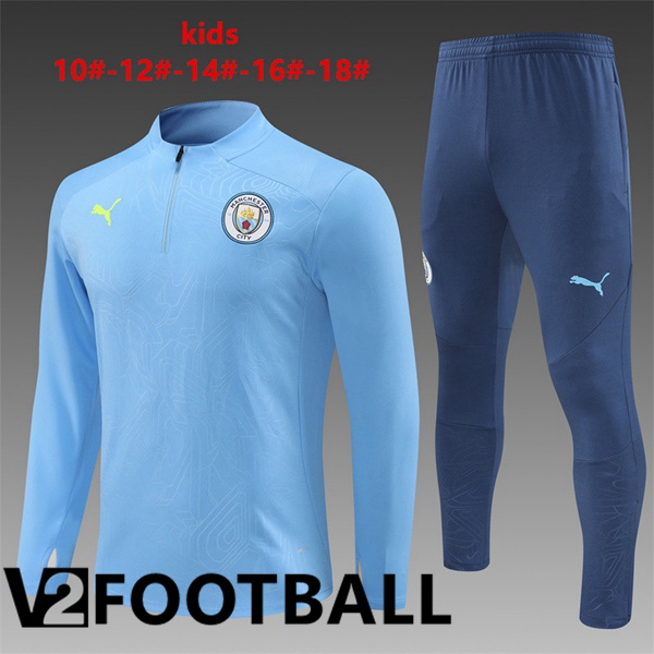 Manchester City Kids kit Training Tracksuit Blue 2024/2025