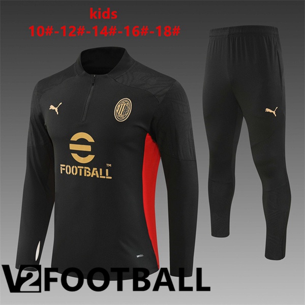 AC Milan Kids kit Training Tracksuit Black 2024/2025