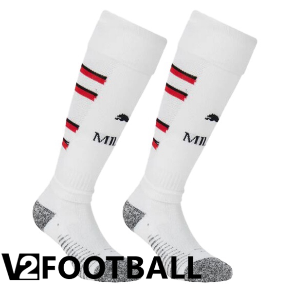 AC Milan Away Soccer Socks White 2024/2025