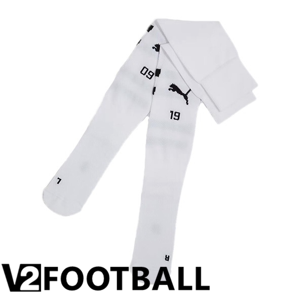 Dortmund BVB Away Soccer Socks White 2024/2025