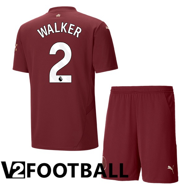 Manchester City (Kyle Walker 2) Kids Third Soccer Shirt Brown 2024/2025