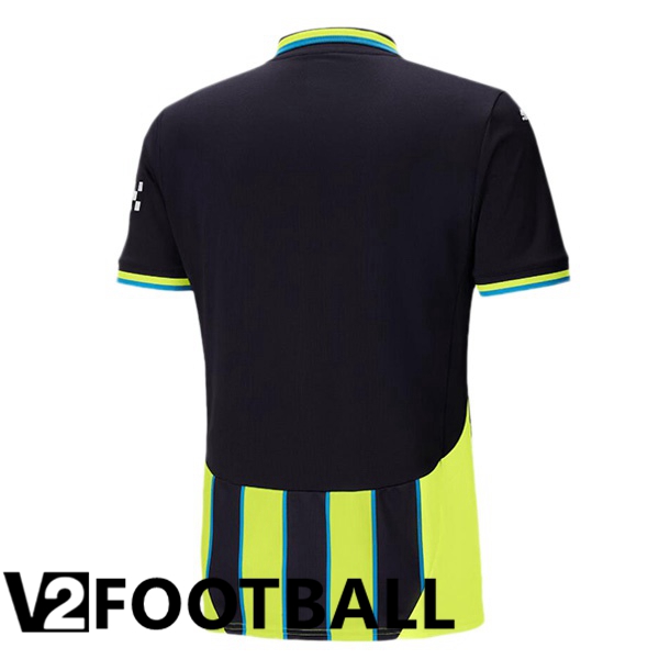 Manchester City Away Soccer Shirt Green Black 2024/2025