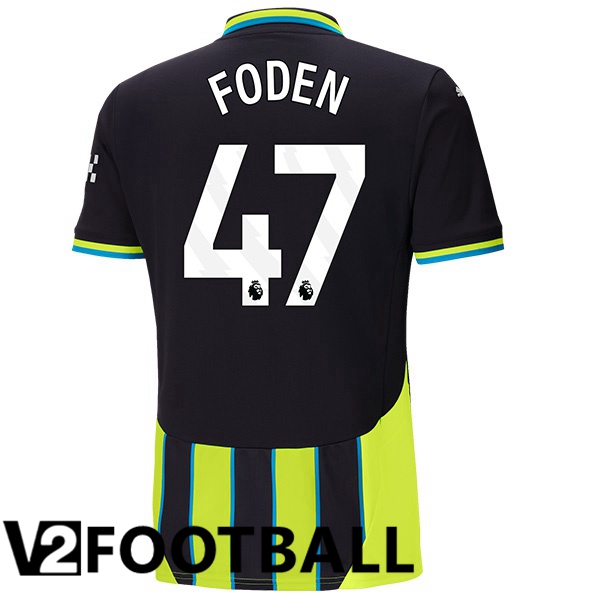 Manchester City (Phil Foden 47) Away Soccer Shirt Green Black 2024/2025