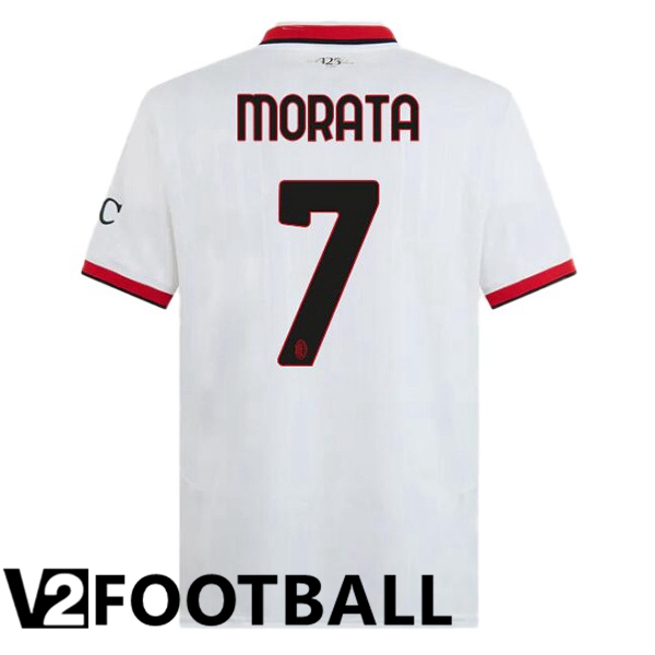 AC Milan (Morata 7) Away Soccer Shirt White 2024/2025